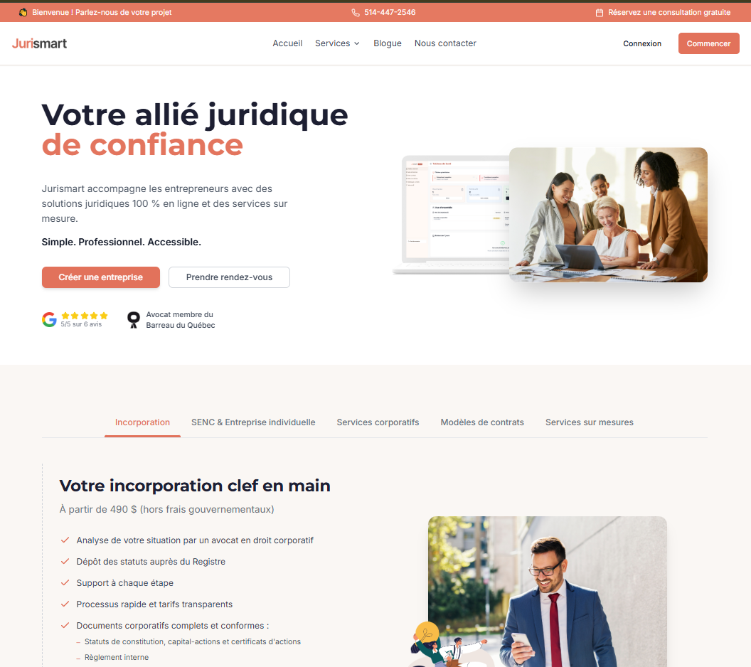 Aperçu du projet Jurismart